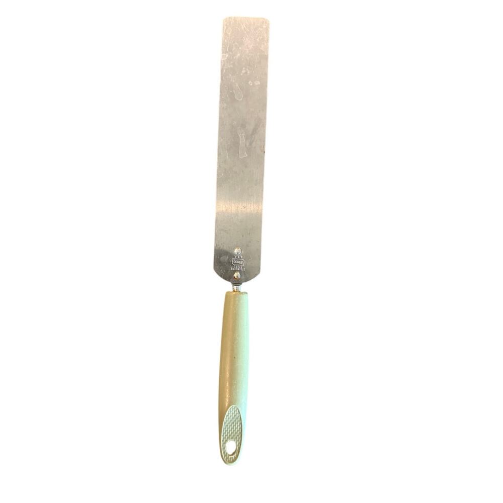 Vintage Ekco Cake Icing Spatula Stainless Steel Green Handle 11.5"
